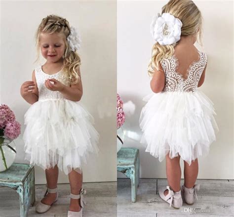 Cute Boho Wedding Flower Girl Dresses For Toddler Infant