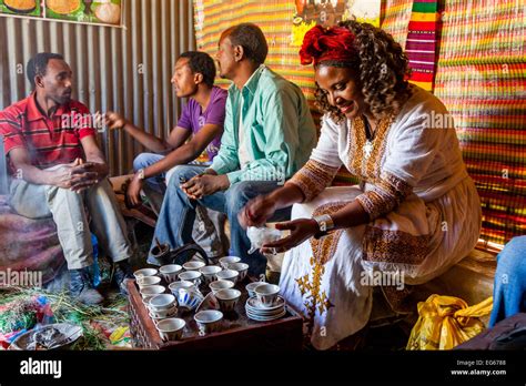 A Traditional Coffee Ceremony Lalibela Ethiopia Stock Photo Alamy