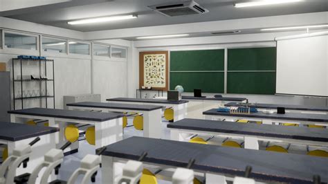 Japanese School Science Classroom In Environments Ue Marketplace