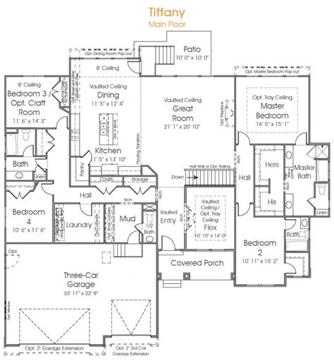 They could be your plans according personal taste and budget. Tiffany | Rambler house plans, Basement house plans, Bedroom house plans
