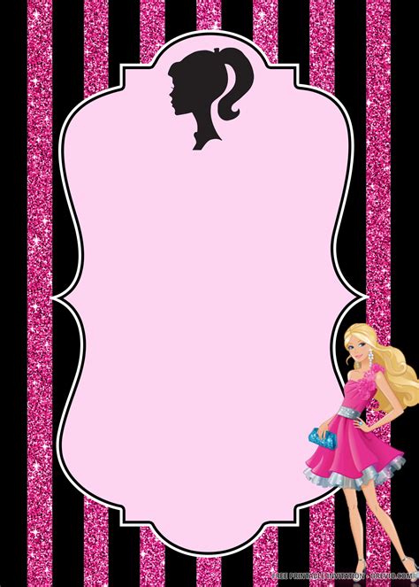 Find & download free graphic resources for party invitation. (FREE PRINTABLE) Barbie Birthday Invitation Template ...