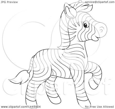 Clipart Of A Cartoon Black And White Lineart Cute Baby