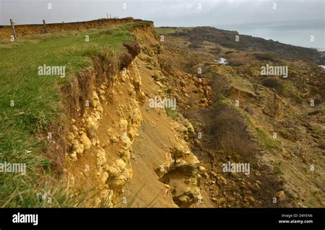 Cliff Fall Landslide Dorset Uk Stock Photo Alamy