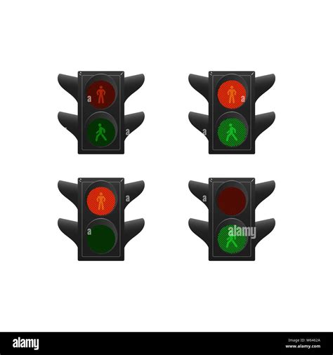 Pedestrian Crossing Light Signal Stock Vector Images Alamy