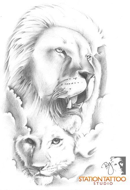 Image Result For Lion Lioness Tattoo Designs Lion And Lioness Tattoo