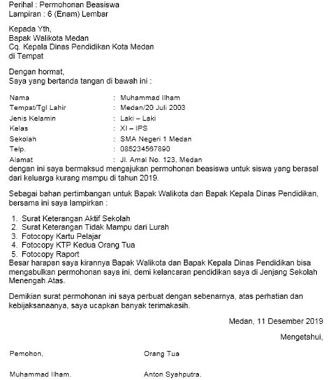 Contoh Surat Permohonan Beasiswa Kuliah Contoh Surat Permohonan Beasiswa Sekolah Saya Yang