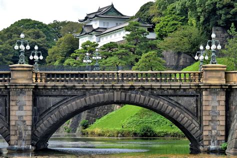 Seimon Ishibashi Bridge At Imperial Palace In Tokyo Japan Encircle