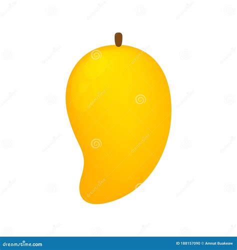 Mango Ripe Fruit Simple Isolated On White Background Yellow Mango