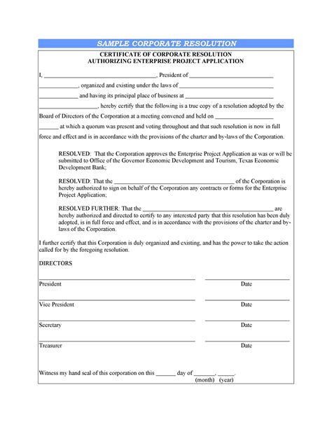 What Is A Borrowing Resolution Form Leah Beachums Template