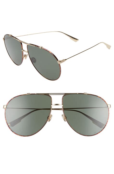 Women S Christian Dior Monsieur 63mm Oversize Aviator Sunglasses Havana Gold Green In 2020