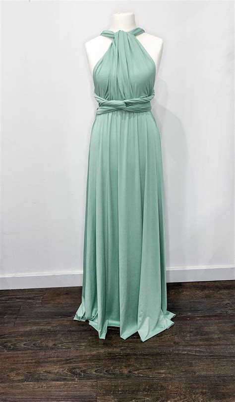Sage Green Multiway Infinity Bridesmaid Dress For Weddings Etsy Uk