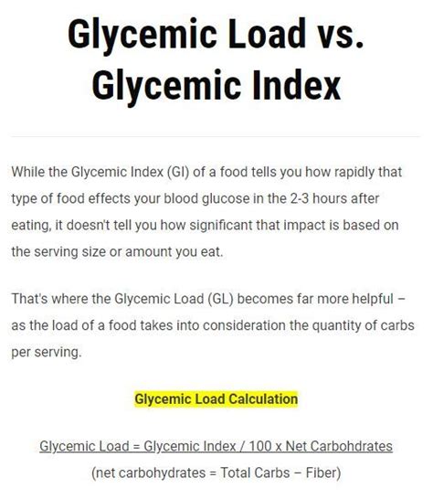 Difference Between Glycemic Load And Index