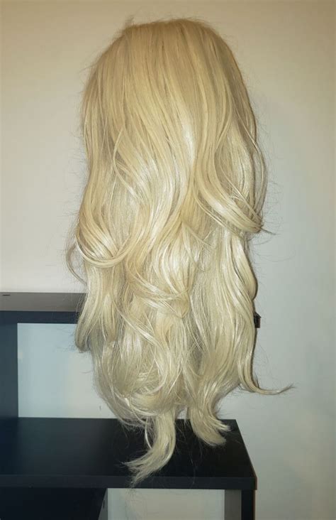 Get the best deals on bangs synthetic hair extensions for your home salon or home spa. 21" Wavy Blonde Wig w/Choppy Bangs | Mercari in 2020 ...