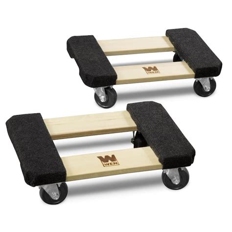 Wen 1000 Lbs Capacity 12 In X 18 In Hardwood Furniture Dolly 2 Pack