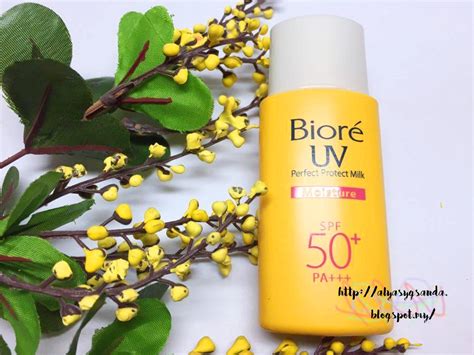 High resistance against sweat & water, even upon contact, its durable formula has high staying power on skin to provide continuous uv protection. #BEAUTYREVIEW : Biore UV Perfect Protect Milk SPF 50+ PA ...