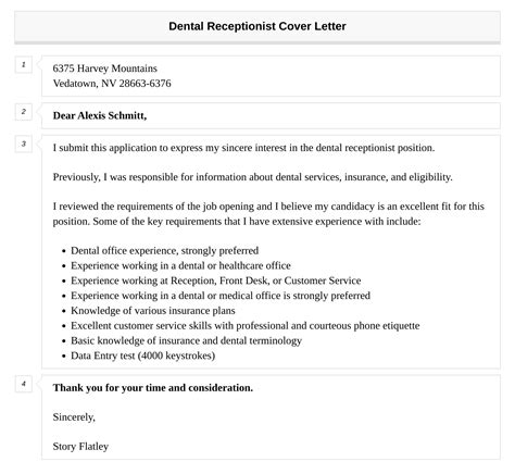 Dental Receptionist Cover Letter Velvet Jobs