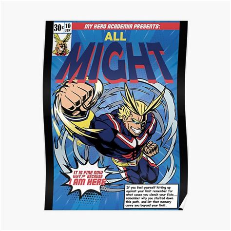 My Hero Academia Bnha All Might Comic Poster For Sale By Stacie458