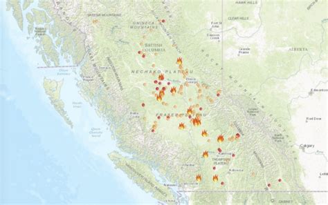 Structures remain unaffected at this time, but flames are visible from penticton, highway 97 and surroundng communities. BC fire maps glow red - BC News - Castanet.net