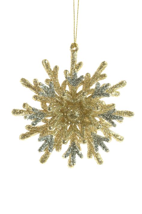 Gold Glittered Snowflake Ornament Starlight Collection