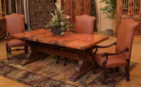Tuscan style furniture, tuscan furniture, tuscan style dining room tables, tuscan style dining chairs, & more. Tuscan Copper Trestle Dining Table - Farmhouse - Dining ...