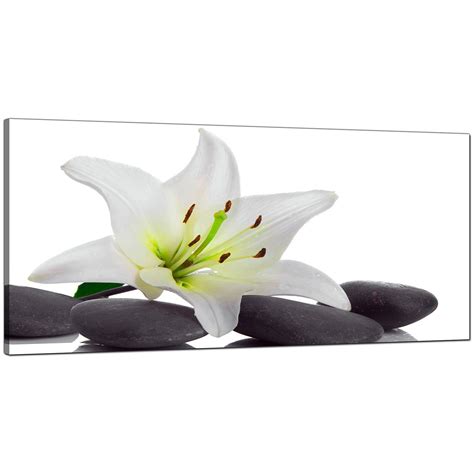 Large Black And White Canvas Prints Of A Lily Flower