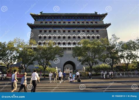 Beijing Qianmen Street And Qianmen Gate Tower Editorial Stock Photo