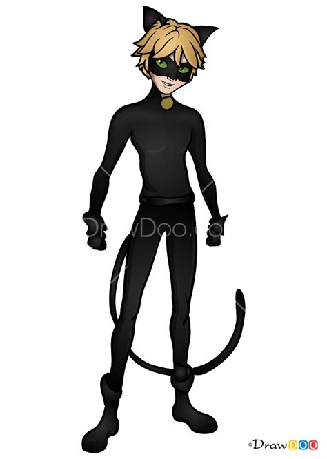How To Draw Cat Noir From Miraculous Really Easy Drawing Tutorial Easy
