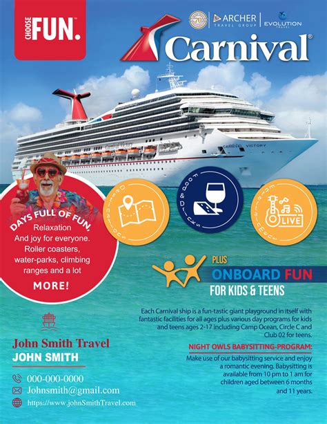Carnival Cruise Flyer - Onboard Fun - Archer | Evolution Travel Shop