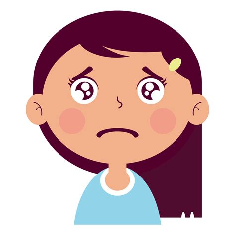 Girl Sad Face Cartoon Cute Png