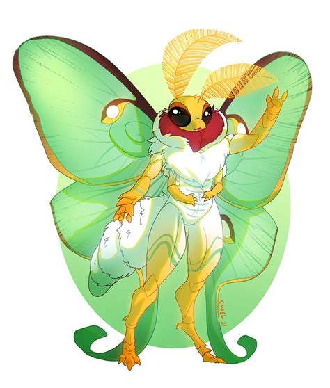 Safe Artist Fivel Arthropod Insect Moth Anthro Antennae Chest Fluff Female