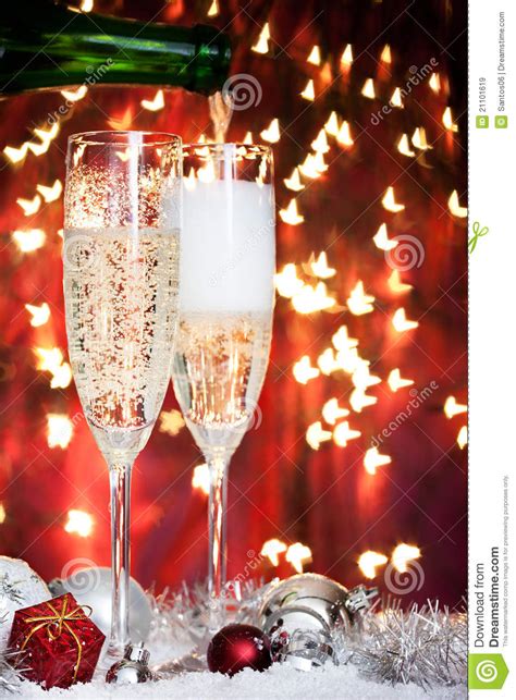 The marché is full of ideas for christmas, from handcrafted presents to food and drink, including. Champagne Glasses And Christmas Decoration Stock Image - Image of bauble, butterfly: 21101619