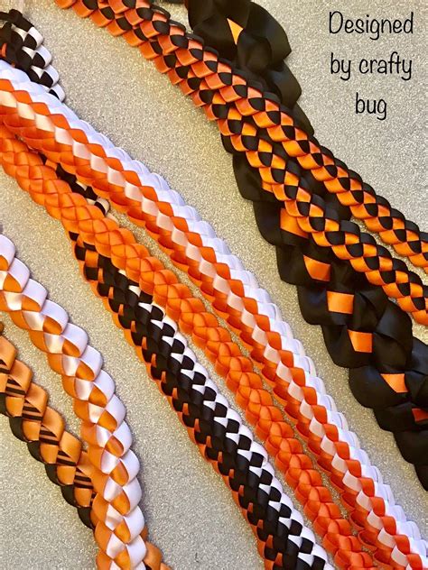 Orange Black And White Military Braids For Homecoming Mums Soft Satin