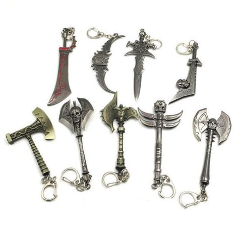 wow collection keychain 12cm weapon model lich king frostmourne keyring the horde the alliance