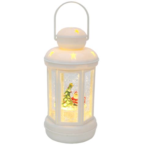 20cm Christmas Lantern Light Decoration Santa And Tree Design With