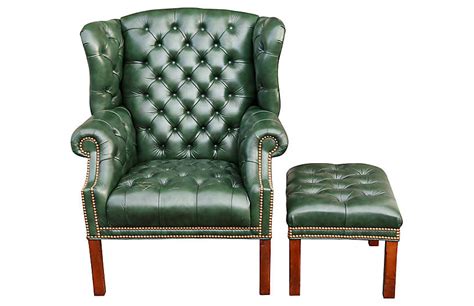 Leather accent chairs go great in front of the fireplace or in the corner of your home or office where complement your home with a leather wingback accent chair. Interesting Things - Green Leather Wingback Chair ...