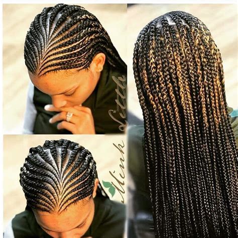 Top African Hairstyles On Instagram “small Feed Ins And Box Braids