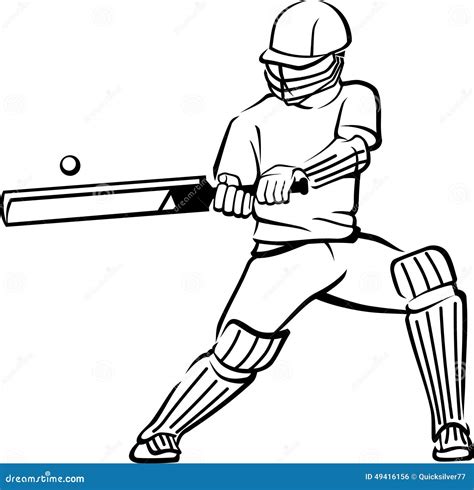 Cricket Bat Swing Stock Vector Image 49416156