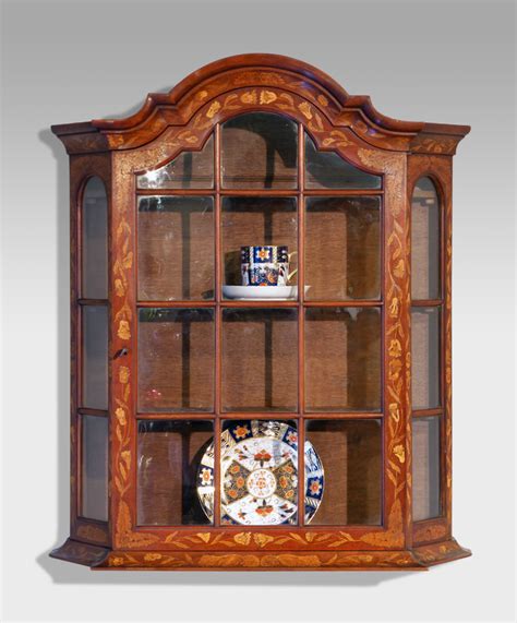 Dutch Marquetry Display Cabinet Antique Wall Cupboard Antique Display