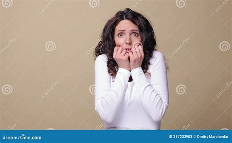 Closeup Portrait Of Scared Shocked Female Afraid Of Bad News Woman