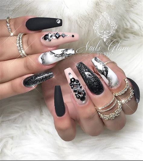 30 Incredible Acrylic Black Nail Art Designs Ideas For Long Nails Page 28 Of 30 Fashionsum