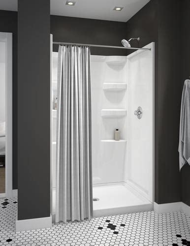 Please see the below shower. Delta® Hycroft™ 48" x 34" 4-Piece ProCrylic® White Shower ...