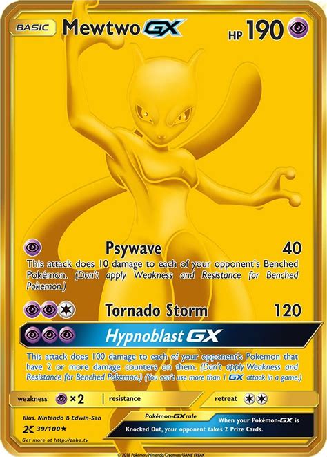 Maybe you would like to learn more about one of these? Mewtwo GX GOLD Secret Rare Custom Pokemon Card | Rare pokemon cards, Mewtwo, Pokemon cards