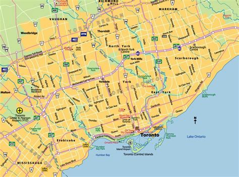 City Map Of Toronto Plan De Toronto Toronto City Toronto Canada