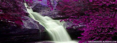 My India Fb Covers Waterfall In Purple Forest Nature Fb Cover