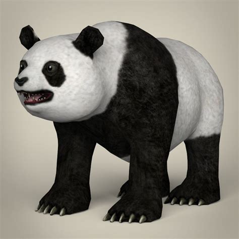 Artstation Low Poly Giant Panda 3d Model Game Assets