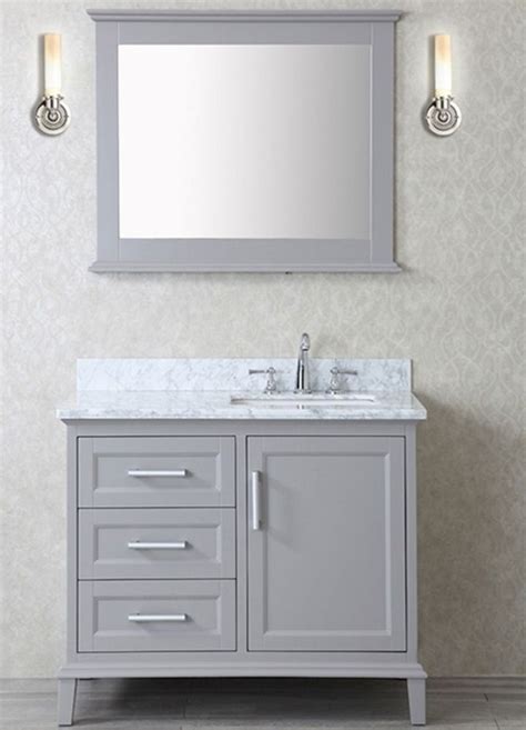 Get some castle grey cabinets for that modern bathroom feel. Ace 42 inch Single Taupe Grey Bathroom Vanity Set with ...