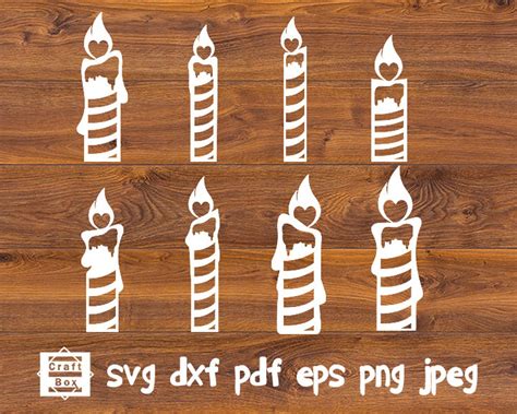 Сandles Svg Birthday Svg Christmas Candle Svg Candles Clip Etsy