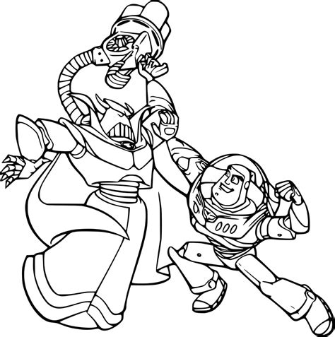 Toy Story 2 Zurg And Buzz Lightyear Coloring Page Download Print Or