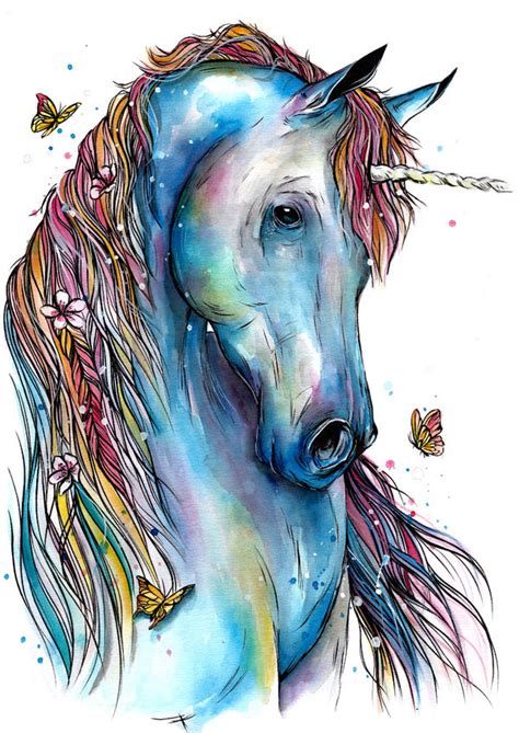 Download Floral Unicorn - originals - FionaClarkeART.co.nz