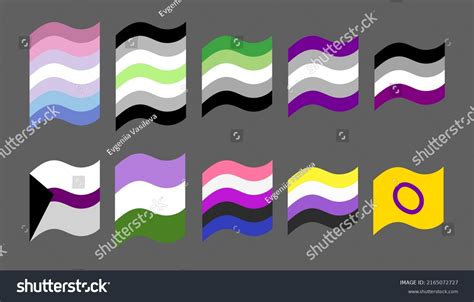 Genderqueer Intersex Flags Vector Set Illustration Stock Vector